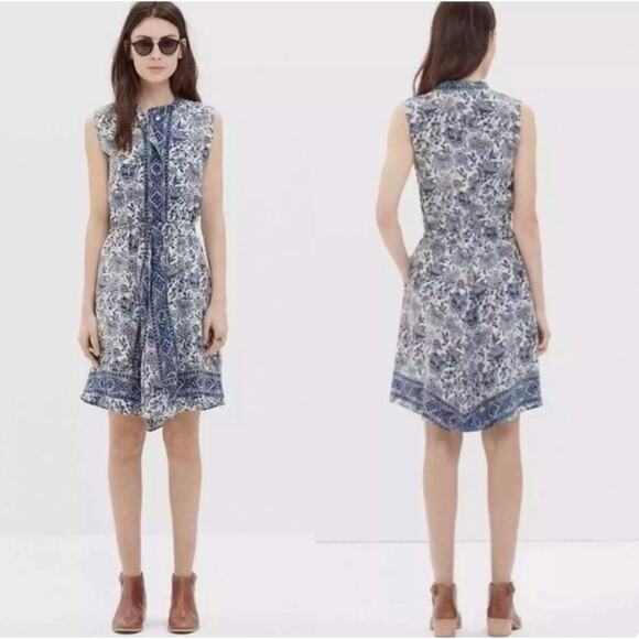 Madewell Dresses & Skirts - MADEWELL blue silk journey dress size XS
